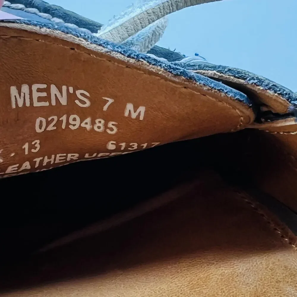 Sperry Shoes Men 7 Blue Leather Top Sider Gold Cup 2 Eye Boat Deck Flats Slip On